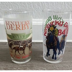 Official 1984 1985 Kentucky Derby Mint Julep Glass Harry M Stevens